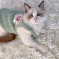 1pc Adorable Autumn and Winter Cat Winter Clothes,Thickened Vest for Warmth,Anti-Fall Design for Puppies,Kittens,and Small Pets