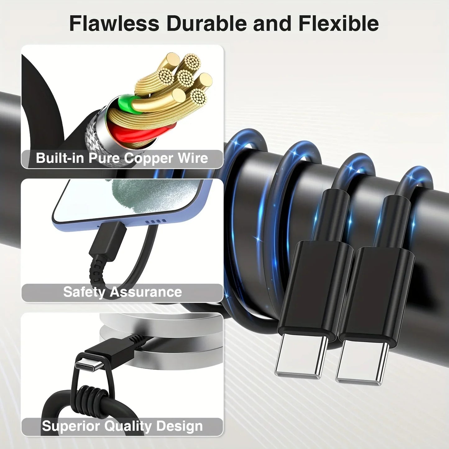 2Pack 45W For Samsung Super Fast Charger Block &6.6FT USBC Cable For Galaxy S24 Ultra/S24+/S23 S22 S21 Ultra/Plus, IPad Pro/Air