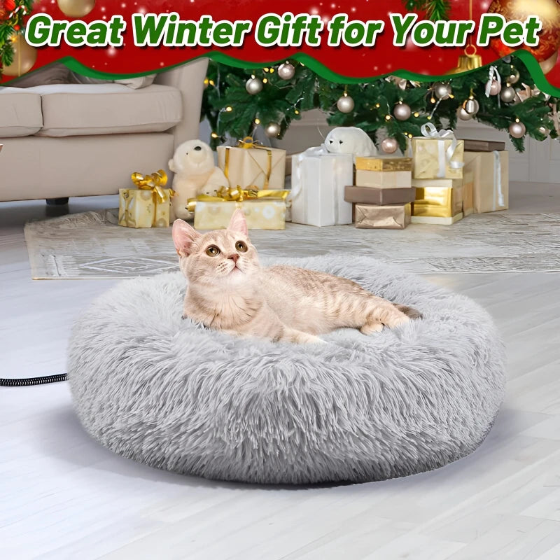 Winter Heated Constant Temperature Pet Bed 50CM Diameter Cat Bed Dog Bed USB Electric Blanket Small