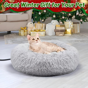 Winter Heated Constant Temperature Pet Bed 50CM Diameter Cat Bed Dog Bed USB Electric Blanket Small