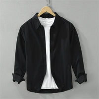 Mens long sleeve regular shirt Multi-color cotton plain shirt for Young men work tops Autumn men's clothing loose casual shirts