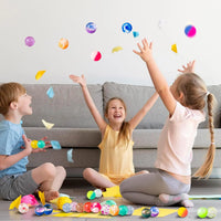 JOYFY 24 PCS Multistyle Bouncy Balls 6 Styles 32mm Assorted Bouncy Balls Bulk for Kids Party Favors Chirstmas Birthdays Gifts