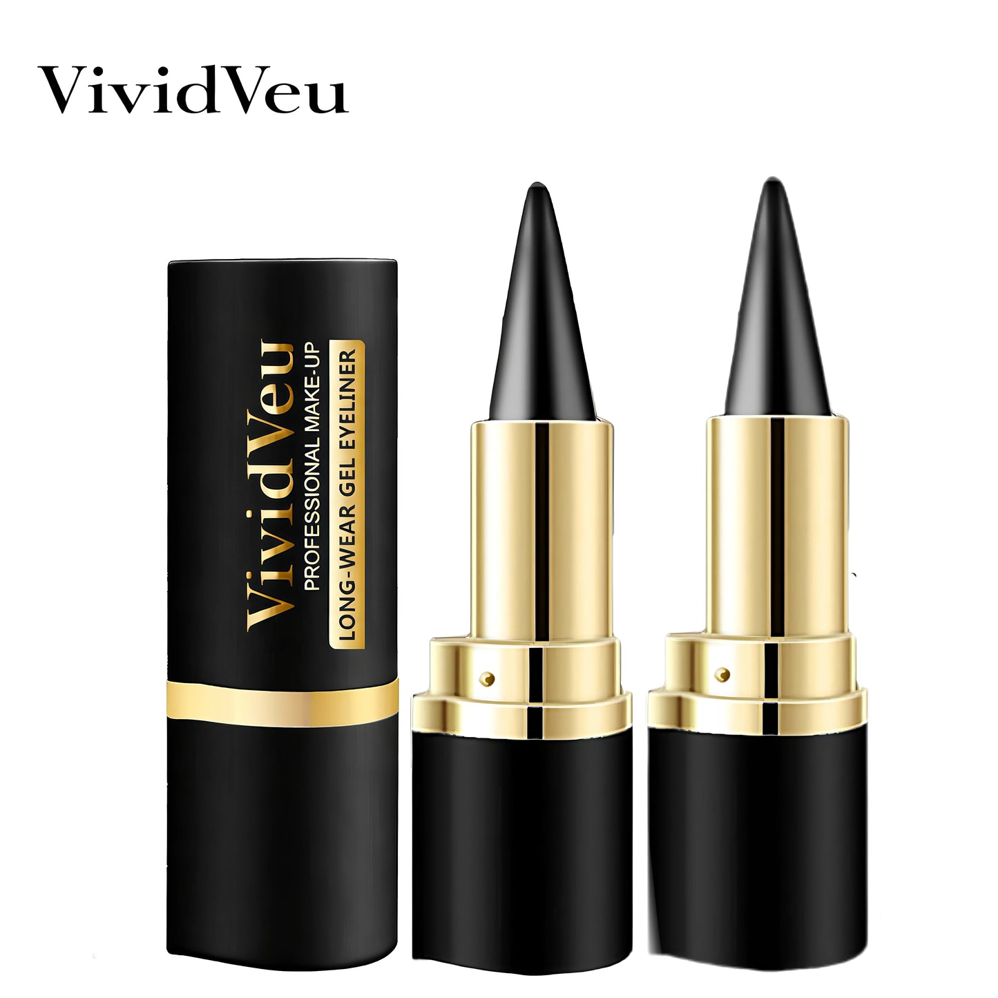 2-pack of waterproof and sweatproof eyeliners - multi-purpose design, smudge-proof and fade-resistant, beginner-friendly.