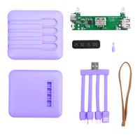 Rechargeable Battery DIY Kit 18650 Power Bank Charge Storage Box Digital Display 4 Output Interface for Charging Mobile Phones