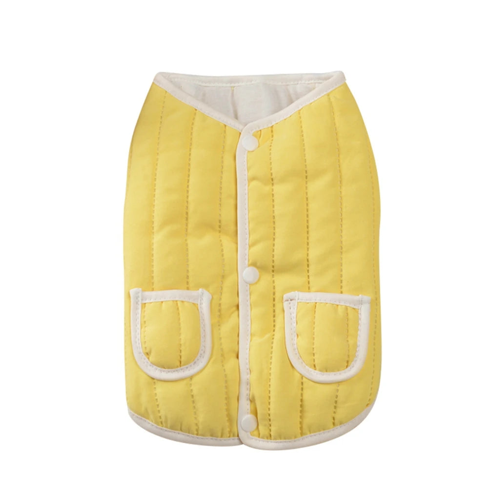 Pet Dog Coat Cotton Padded Puppy Vest Clothes for Small Medium Dogs Jacket with Pockets Coat French Bulldog Chihuahua Vest