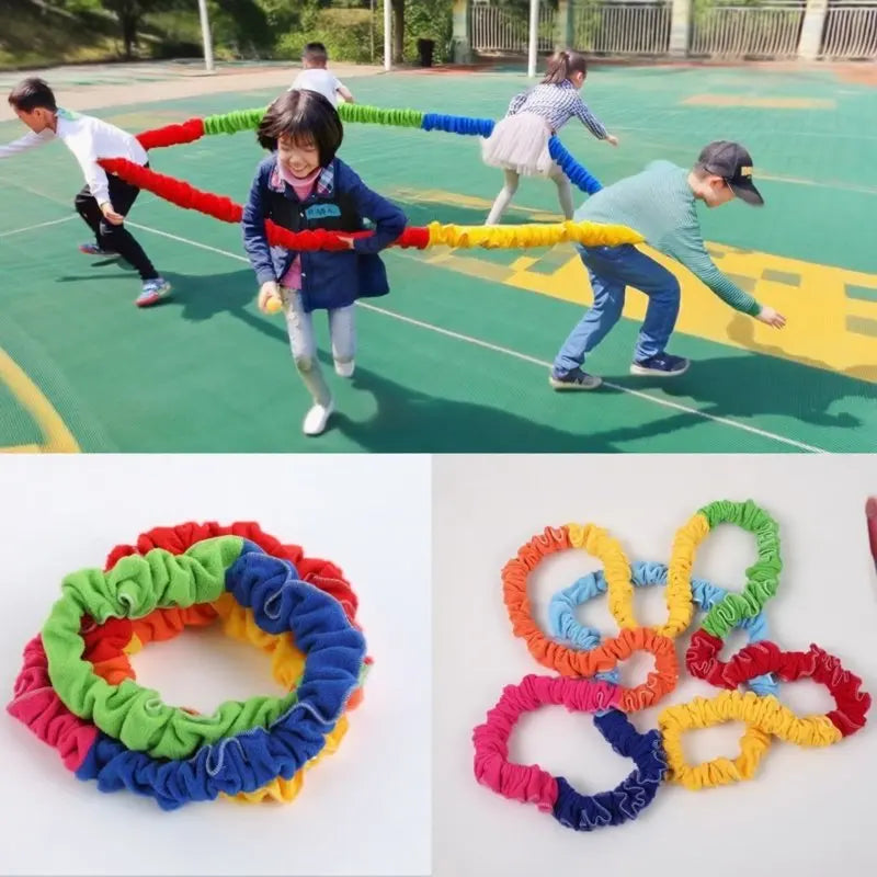 Elastic Rope Loop Kindergarten Outdoor Sport Toys - Team Cooperation Training Equipment Southeast Northwest Running Kids Game