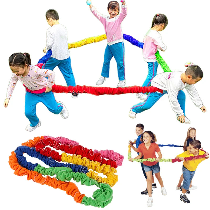 Elastic Rope Loop Kindergarten Outdoor Sport Toys - Team Cooperation Training Equipment Southeast Northwest Running Kids Game