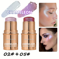 2PCS Chameleon Holographic Glitter Shimmer Highlighter Stick, Makeup For Face And Body, Highly Pigmented,
