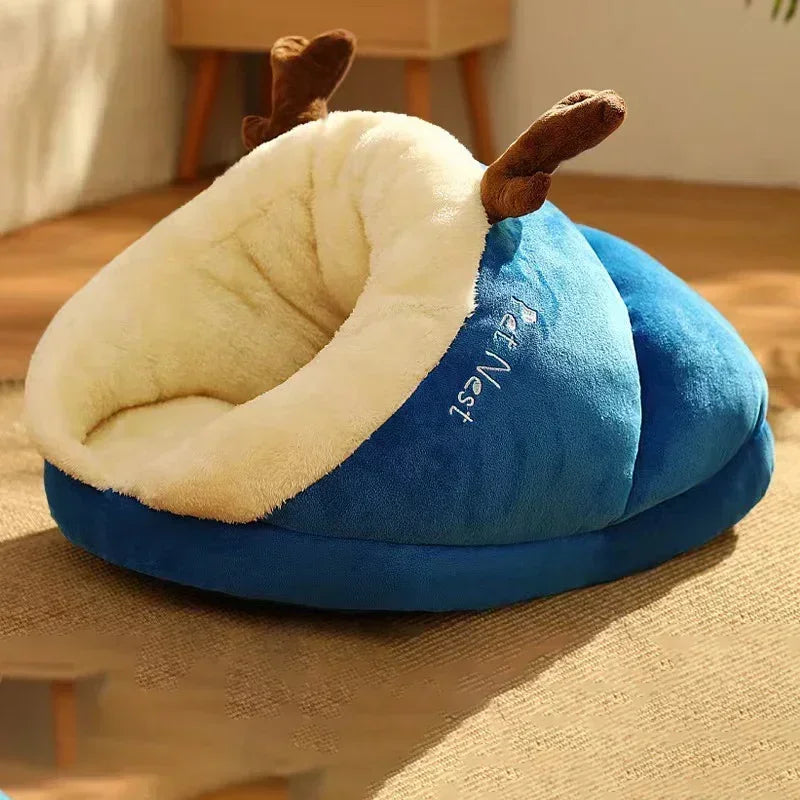 Soft Dog Bed Sofa Warm Plush Pet Kennel for Small Medium Dogs Cats Teddy Sleeping Nest Cozy Puppy Cave House Dog Accessories