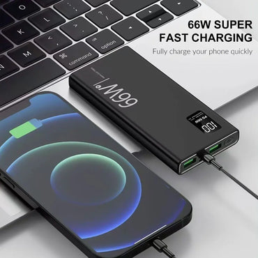 200000mAh 66W Outdoor Portable Powerbank Fast Charging with USB Type C Power Bank Battery Charger For iPhone Samsung Huawei