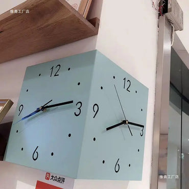 2026Simple and creative corner double-sided wall clock, double-sided clock, living room, silent corner clock, universal