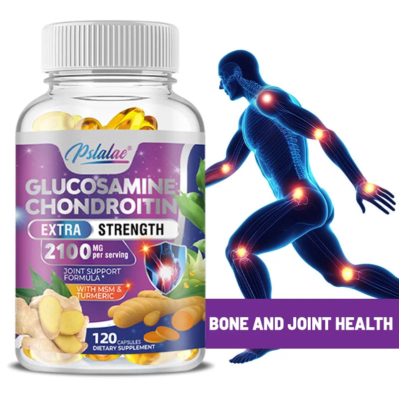 Glucosamine Chondroitin - with Turmeric, Boswellia, Quercetin - Supports Joint Health and Mobility - 120 Capsules