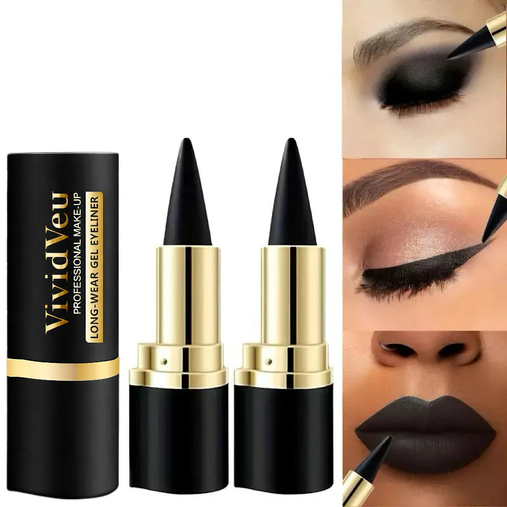 2-pack of waterproof and sweatproof eyeliners - multi-purpose design, smudge-proof and fade-resistant, beginner-friendly.