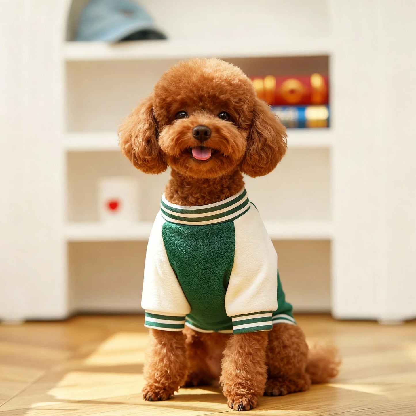 Cozy Fleece Dog Jacket, Sporty Baseball Style Dog Clothes  for Everyday Comfort, Warm Puppy Clothes for Small Medium Breeds