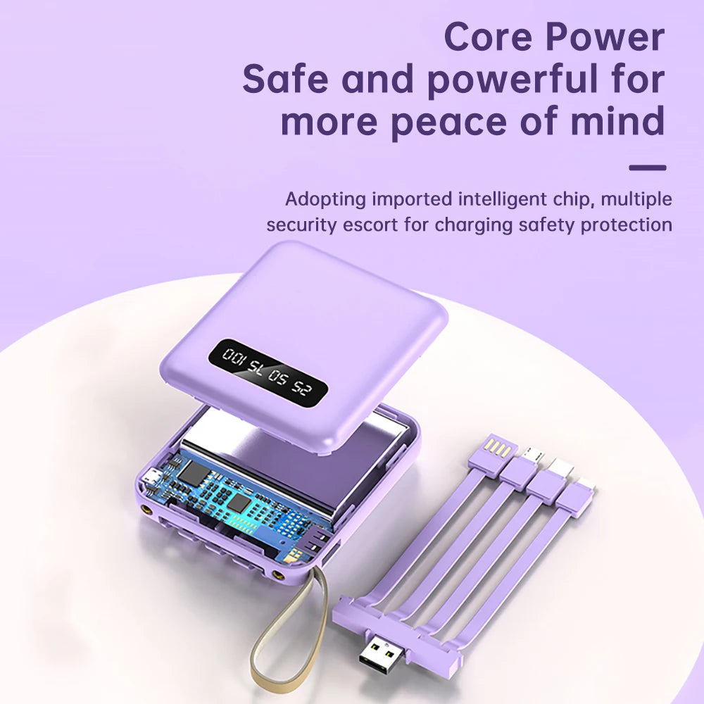 Rechargeable Battery DIY Kit 18650 Power Bank Charge Storage Box Digital Display 4 Output Interface for Charging Mobile Phones
