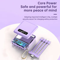 Rechargeable Battery DIY Kit 18650 Power Bank Charge Storage Box Digital Display 4 Output Interface for Charging Mobile Phones