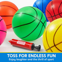 JOYFY 6 PCS Mini Basketballs 5 inches Colorful Small Ball for Basketball Hoop Inflatable Rubber Ball Toys for Toddlers Gift