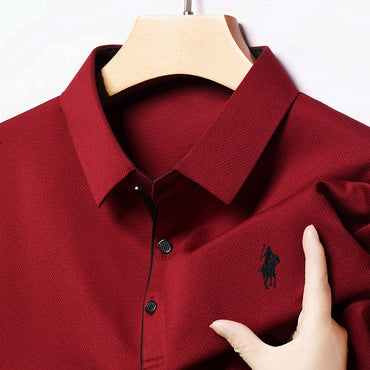 Light Luxury 202 Paul Men's Polo Shirt Long Sleeved T-shirt Casual Daily Lapel Sweatshirt Base