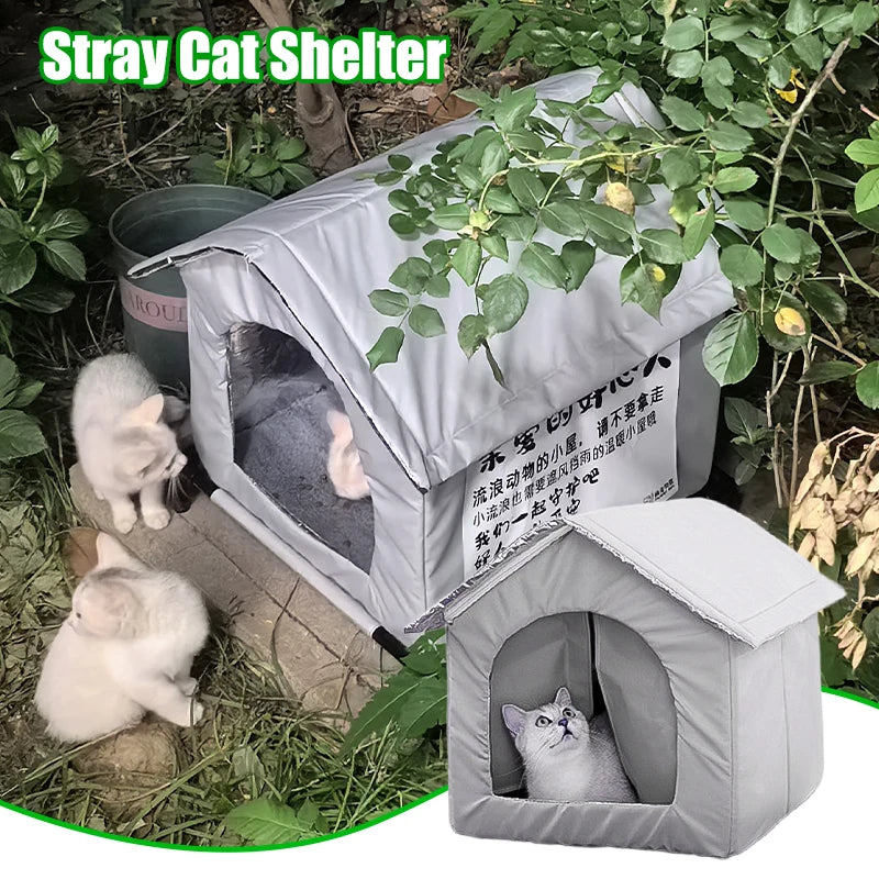 NewestStray Cat dog House Waterproof Outdoor Winter Warm Pet Cave Sleeping Beds Home Foldable Washable for Small Supplies